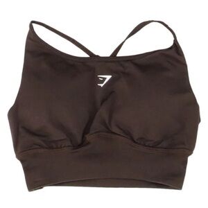 GYMSHARK brown seamless sports bra size S